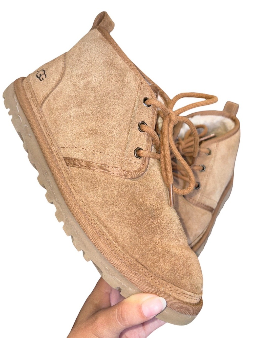 UGG Neumel Chestnut Suede Shearling Lining Chukka Boots Womens 8US 1094269